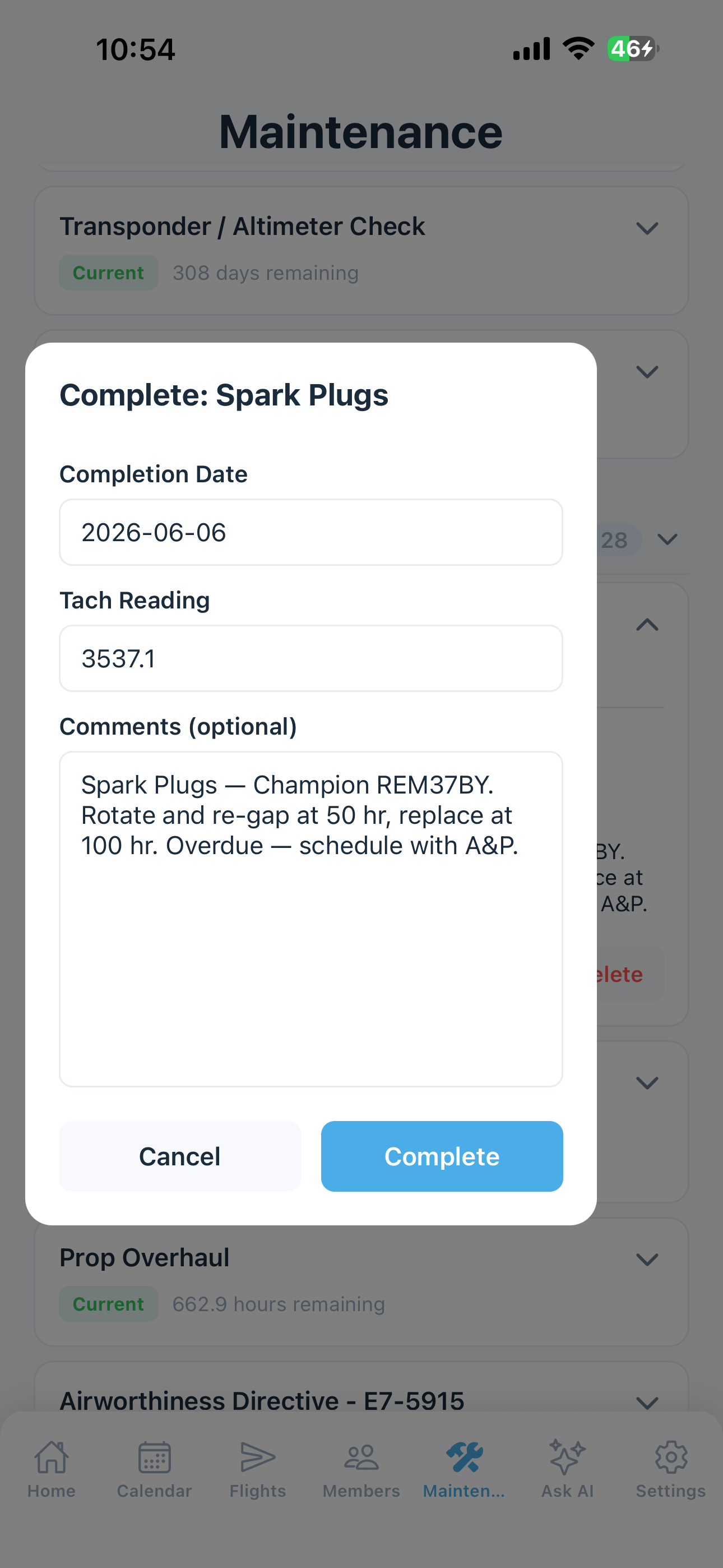 Complete maintenance
