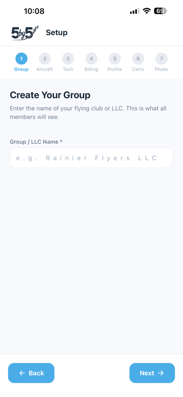 Onboarding step 1 - Create Your Group